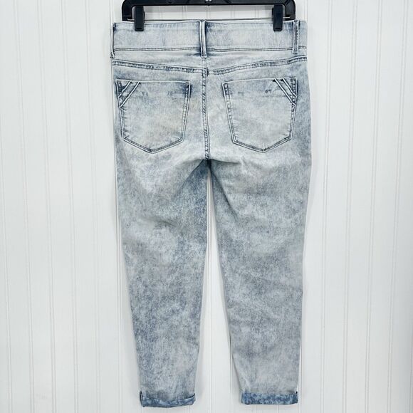 Apt 9 Jeans Womens 8 Petite Ankle Tummy Control Acid Wash Stretch Denim Cuffed - Picture 2 of 12